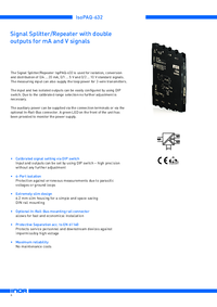 Thumbnail of document Data Sheet - IsoPAQ-632 Isolation Signal Splitter/Repeater